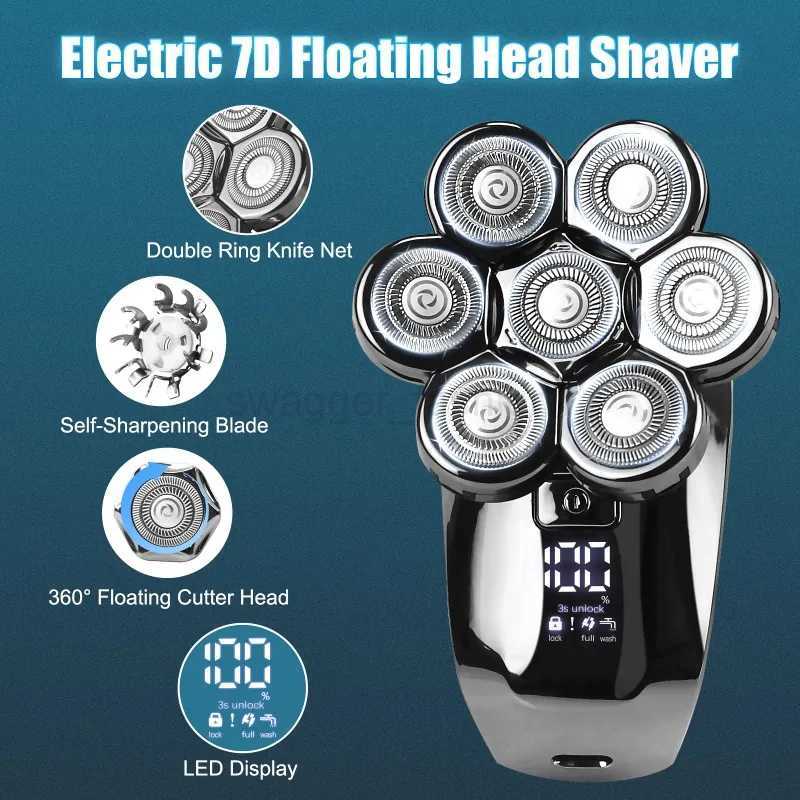 Head Shavers for Men 7D Cordless Bald Head Shaver Wet Dry Waterproof Electric Razor for Men with LED Display Grooming KitXJ240806