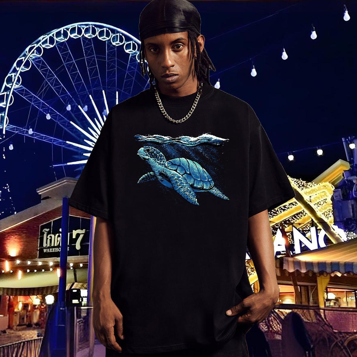 T Shirts Men 230g 100% Cotton Home Outdoor Breathable Short Sleeve Anime Print Men Tops Tees Designer Fashion Soft Tee Shirt