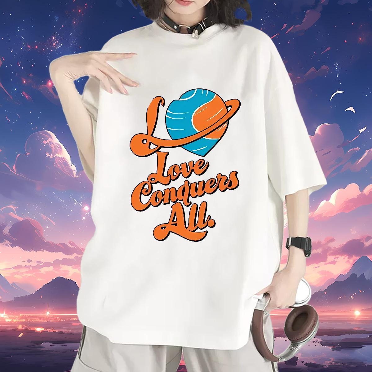 Comfortable T Shirts Women Crew Neck Women Tshirts Cartoon Anime star Daily Outfit 230g Cotton Designer Tees