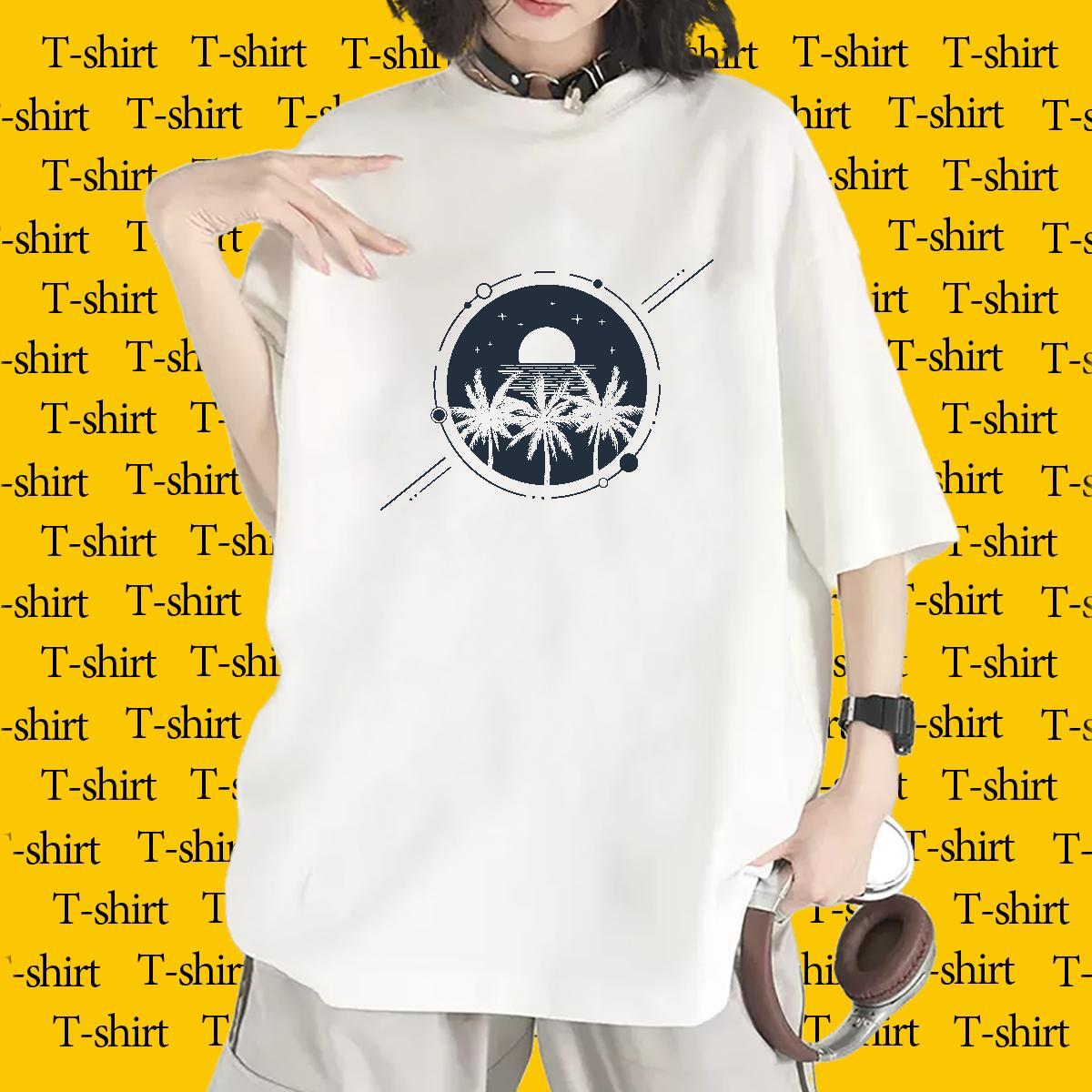 Loose T-Shirts Breathable Crew Neck Unisex Tshirts Customized tree Street Wear 230g 100% Cotton Stylist Tops Tees