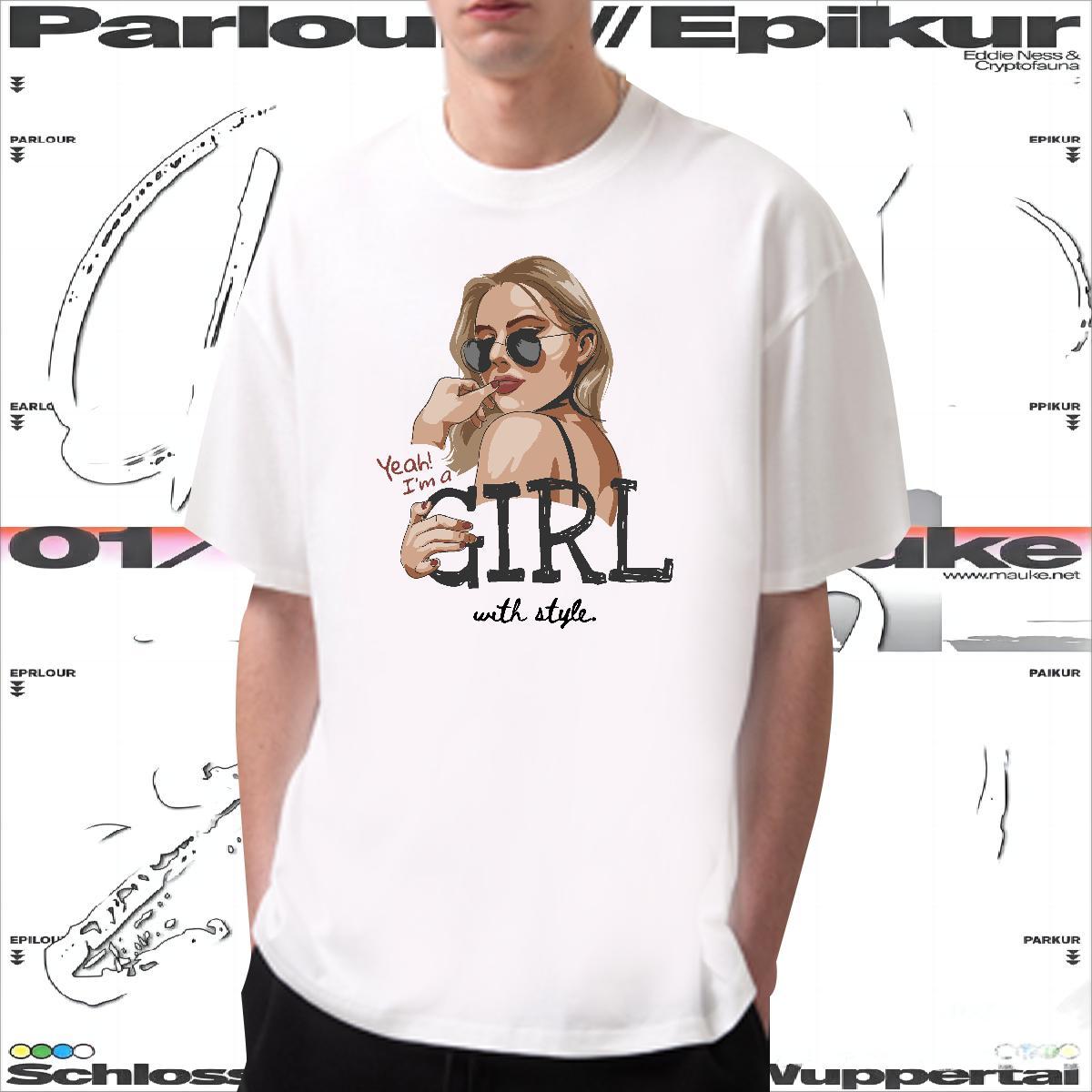 T-Shirts for Men 100% Cotton 230g portrait Spring Summer O-Neck Short Sleeve Plus Size Custom Couples T Shirts Brand Comfortable Top Tees