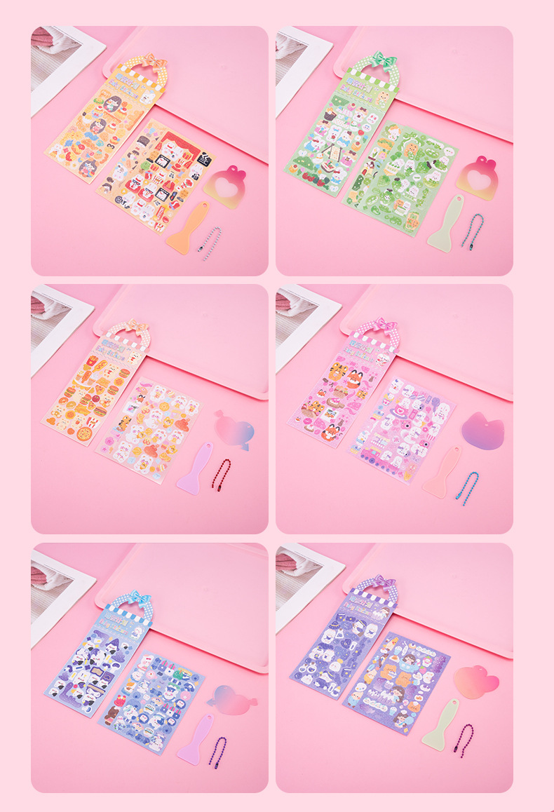 Guka Sticker Set Wholesale Creative Cartoon Children's Cute Pet Stickers Gift Box DIY Student Account Material Randomly send styles