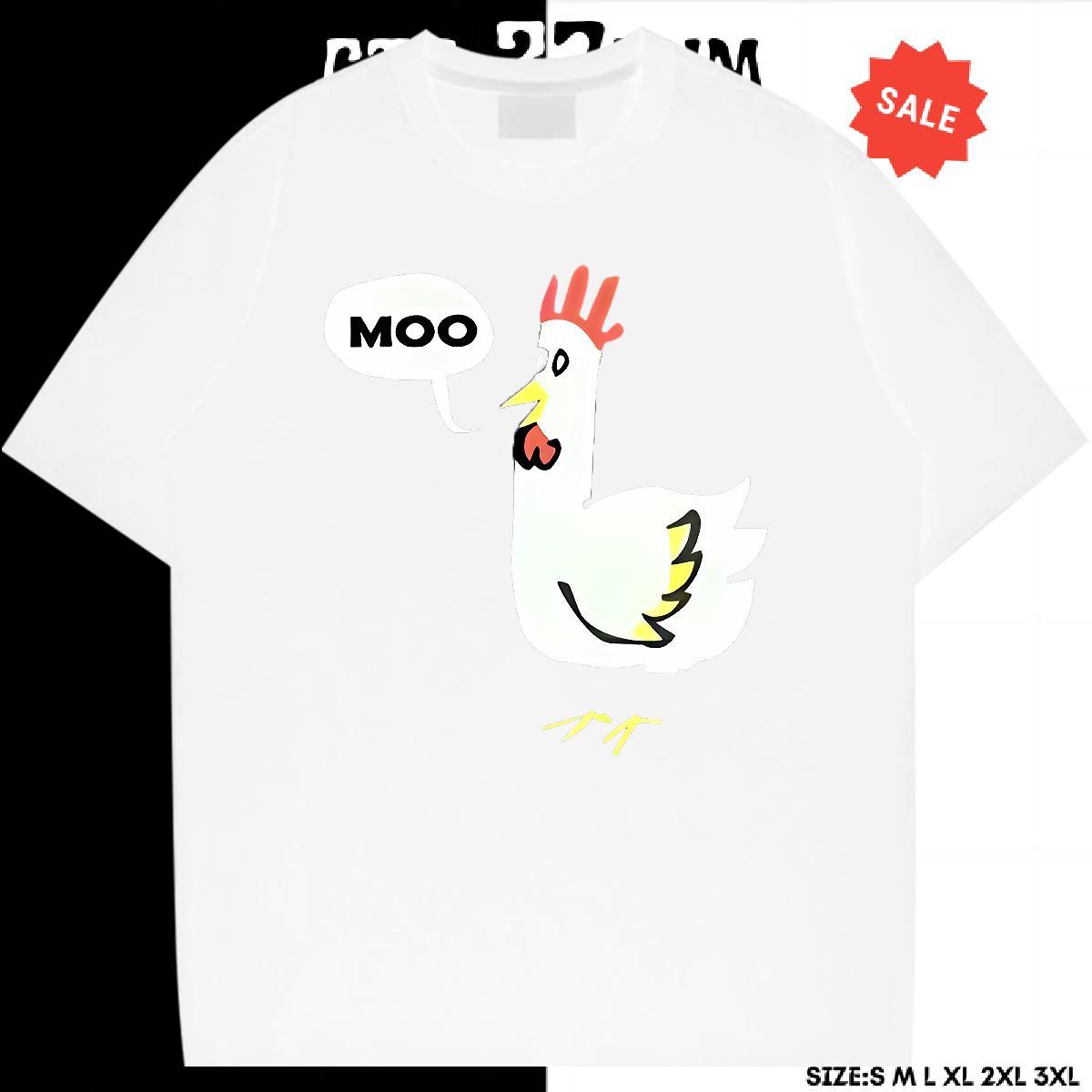 Comfortable Couples T Shirts 230g 100% Cotton Sports Casual chicken Anime Print Breathable Short Sleeve 2024 DIY T-Shirts for Men Tshirts
