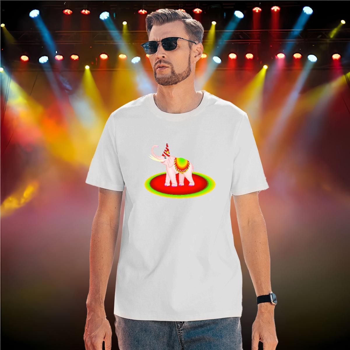 Loose Fit Tshirts 230g Pure Cotton elephant T-Shirts for Men High Street Hip Hop Breathable Crew Neck Anime 2024 DIY Tops Tees