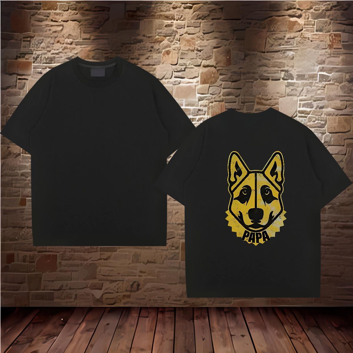 Customized T-Shirts 230g 100% Cotton dog Casual Clothings O Neck Short Sleeves Popular Tshirts Graphic