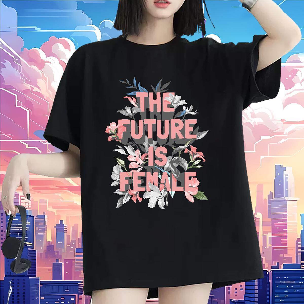 High quality T-Shirts Comfortable Couples T Shirts Anime flower Daily Outfit 230g 100% Cotton 2024 DIY Tshirts