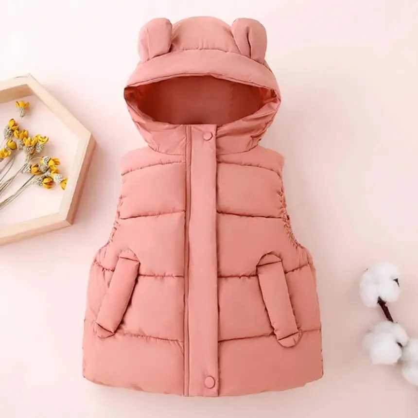 Womens vest childrens sleeveless jacket baby fashion earmuffs mens vest womens toddler clothing jacketW240724