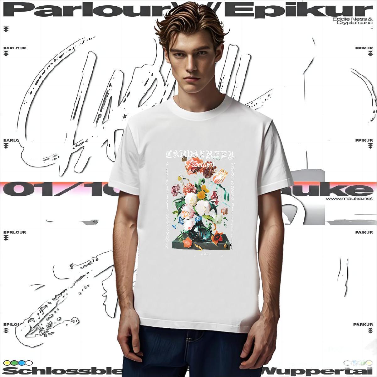 Fashion Designer Man T Shirts 100% Cotton 230g flower Daily Outfit Clothings O-Neck Short Sleeve Cool Tshirts Anime