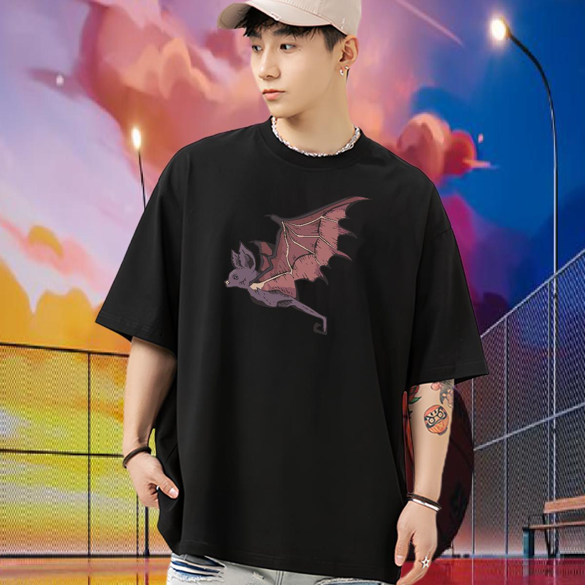 New Arrival Men T Shirts 230g 100% Cotton bat Sports Casual Polos Crew Neck Breathable Soft Mens Tshirts Asian Size