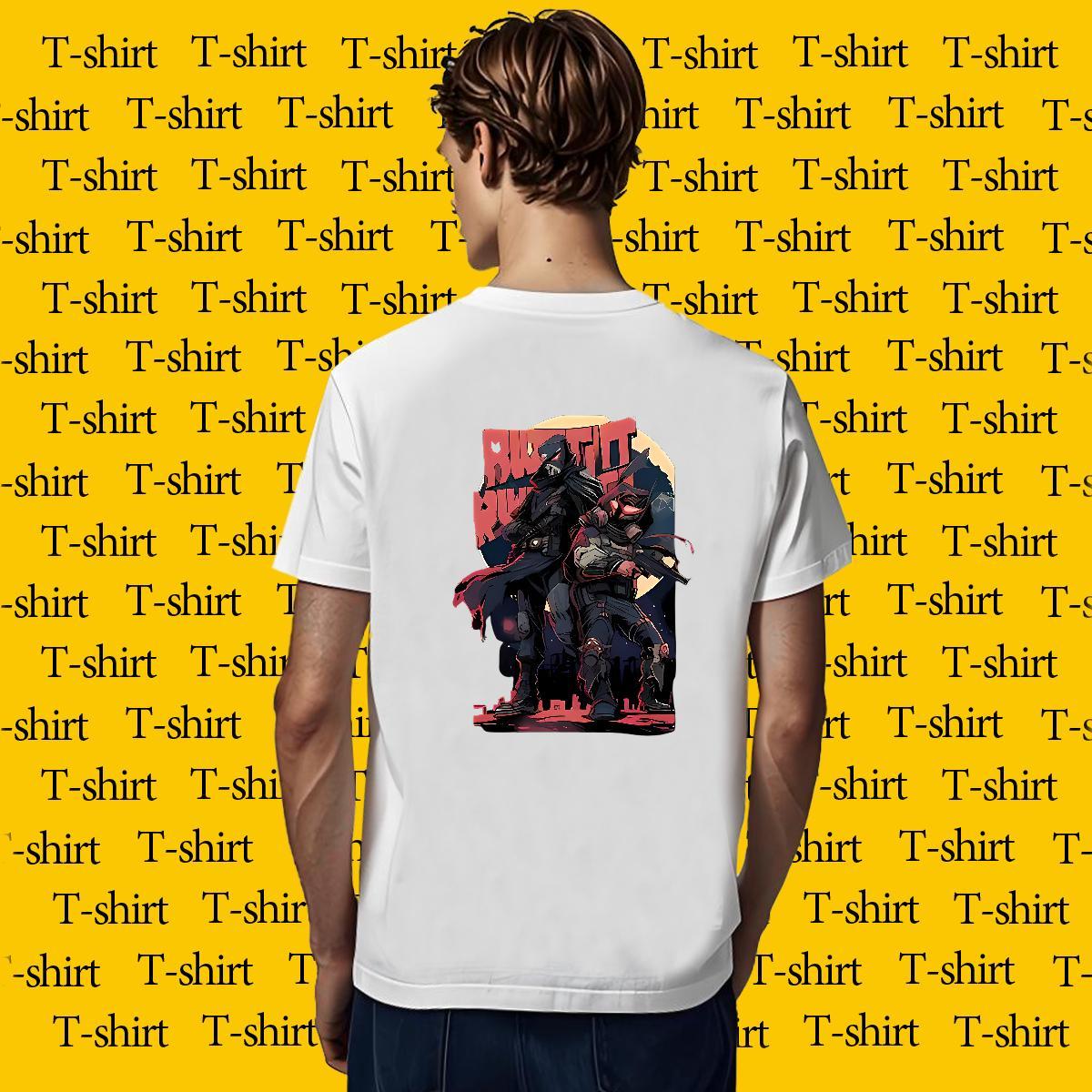 T Shirts Men 230g 100% Cotton Animated characters Street Breathable Soft Black Oversized Men Tshirts Customized Popular Tees Shirts