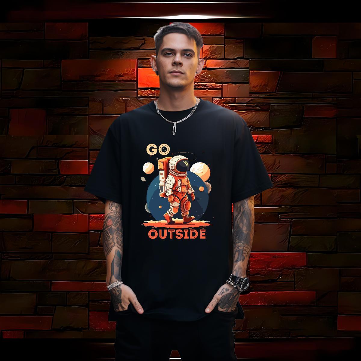 T-Shirts for Men 100% Cotton 230g universe Daily Wear Breathable Crew Neck Custom Big Size Tshirt for Man Woman Factory Direct Cool Design Tops Shirt