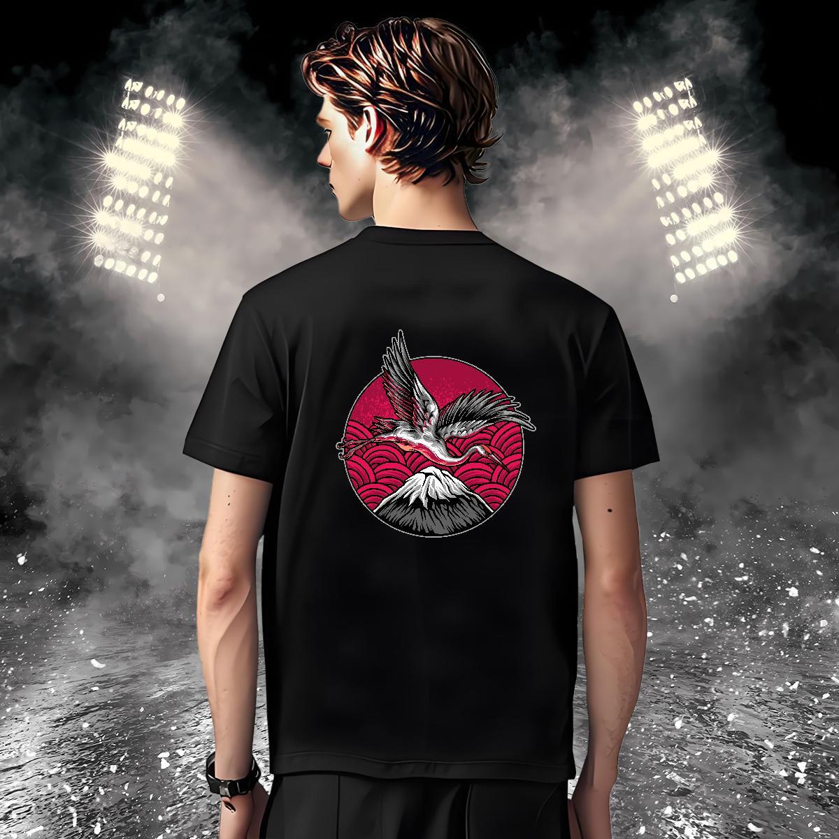 T-Shirts for Men 230g Pure Cotton eagle Spring Summer O-Neck Short Sleeve DIY Logo Oversized Men Tops Tees 2024 DIY Wholesale Tshirts