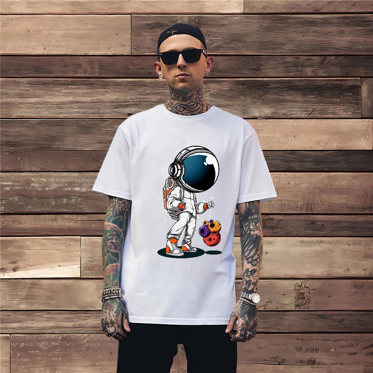 T-Shirts 230g Pure Cotton universe Daily Wear Breathable Custom Printed Mens Tshirts 2024 DIY Comfortable Clothes