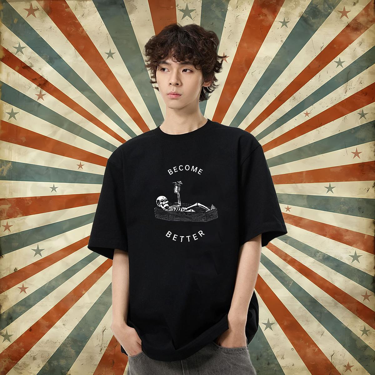 DIY Customized T Shirts Men 230g Pure Cotton halloween Outdoor Wear Breathable Short Sleeve High Quality Men Tees Customized Print