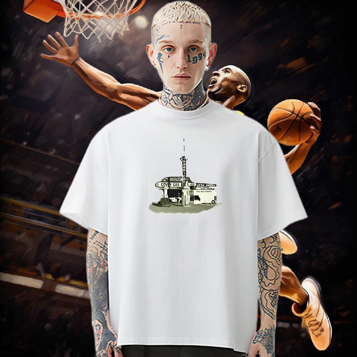 Classic Men T Shirts 230g Pure Cotton car Street Casual Tshirts O Neck Short Sleeves TOP Quality Men Tops Tees Cartoon Printing L-4XL