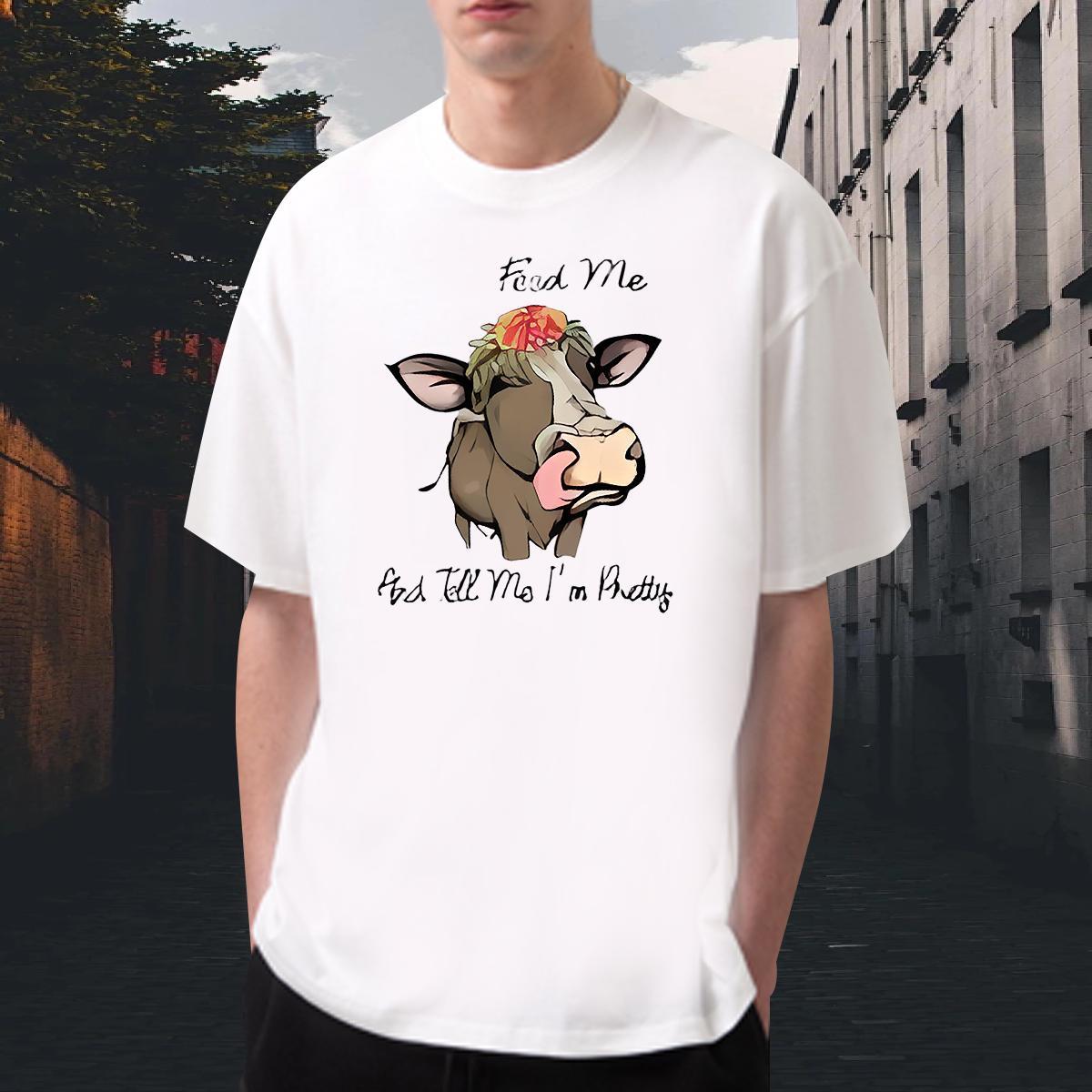 Popular Men Tees 230g 100% Cotton Anime Printing Street cow DIY Breathable Soft Designer T-Shirts for Men Top Tees