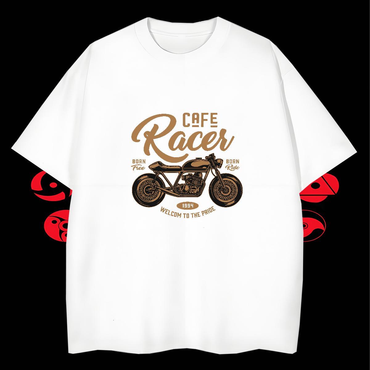 Loose Fit Tshirt for Man Woman 230g 100% Cotton Summer Casual Motorcycle White Plus Size Breathable Short Sleeve Stylist T Shirts Men Clothings