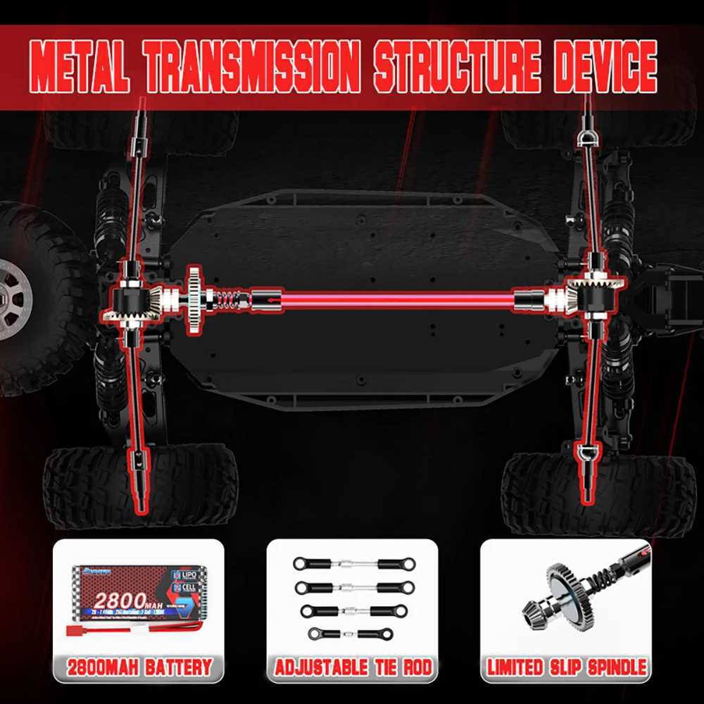 Diecast Model Cars Rlaarlo AM-D12 RTR 2.4GHz 4WD Brushless 2S/3S 1/12 RC Electric Remote Control Model Car Desert Truck Adults Childrens ToysL486