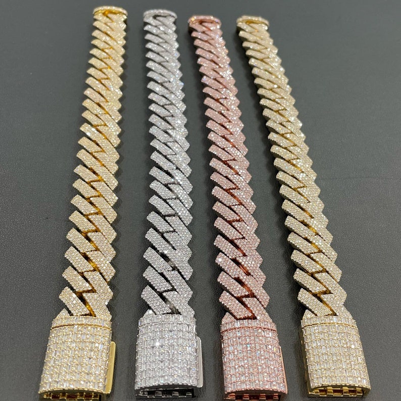 Bracelets cuban link chain Diamond Passed Test 12mm 6/7/8inch S925 Sterling Silver Moissanite Miami for Men Women Nice Gift