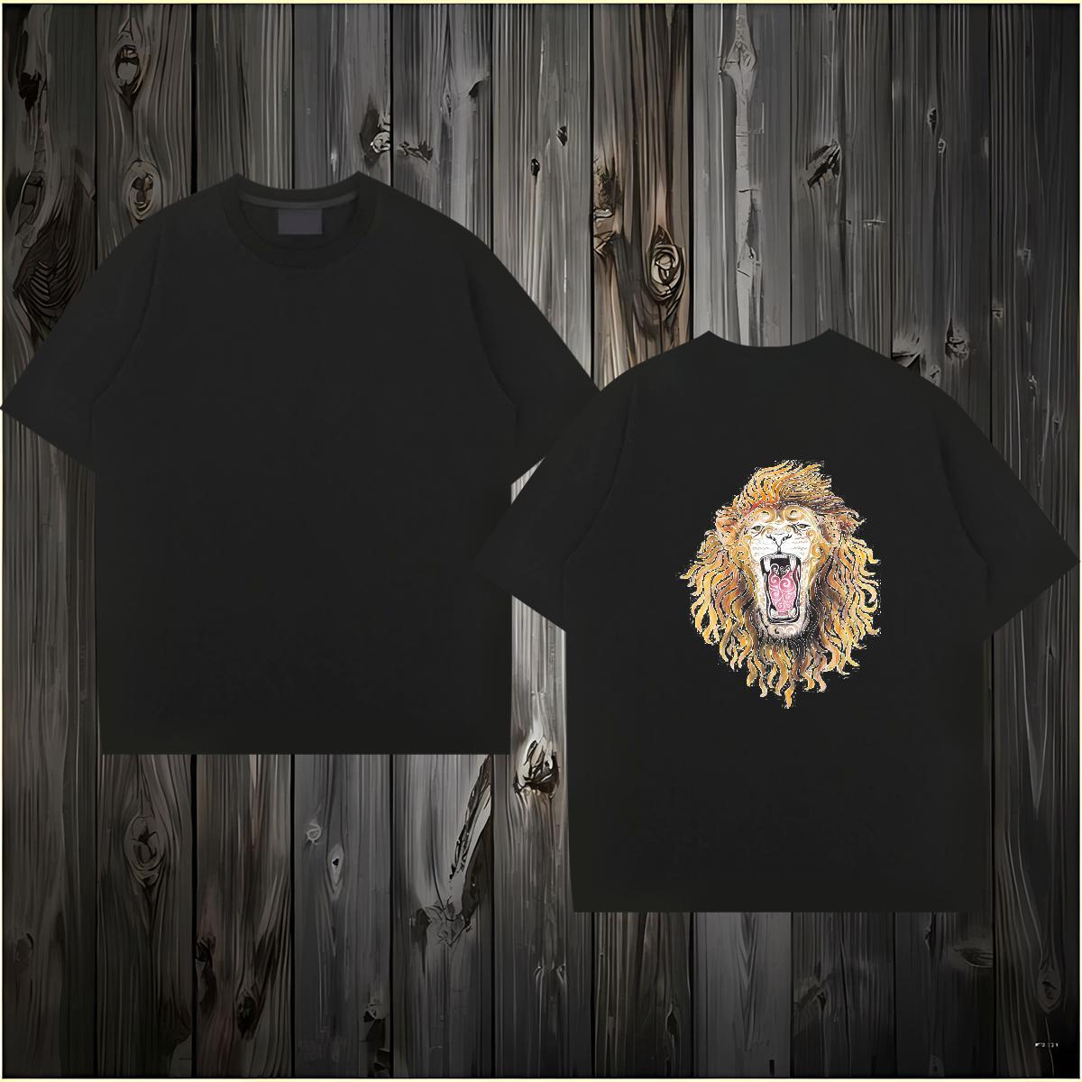 DIY Customized T Shirt For Man 230g Pure Cotton lion Street Wear Top Tees Crew Neck Brand Men Tshirts Custom Printed