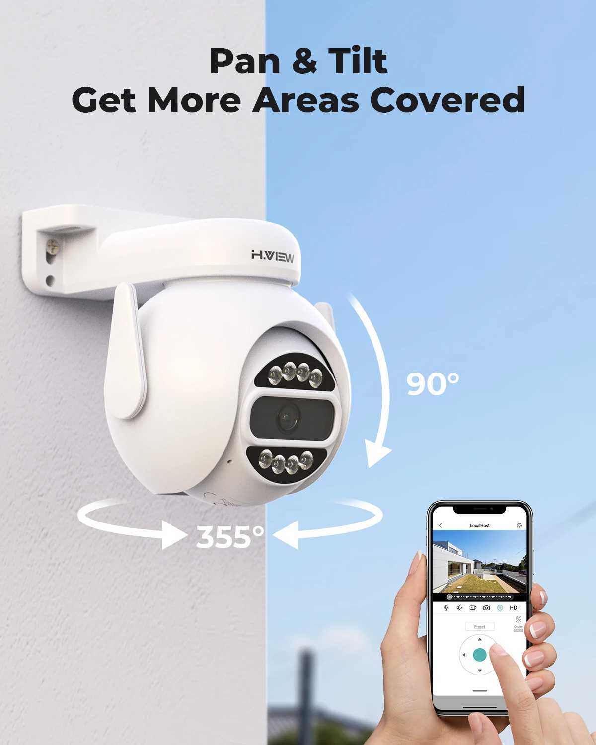 H.VIEW 5MP PTZ IP Camera Wifi Outdoor AI Human Detection Audio 1080P Wireless Security CCTV Camera P2P RTSP WifiM240806