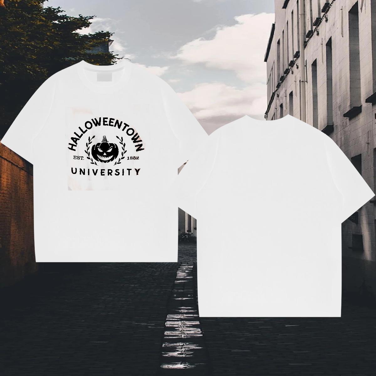 2024 Summer T Shirt For Man 100% Cotton 230g halloween Sports Casual Clothings Short Sleeve O-Neck TOP Quality Men Tshirts Oversized