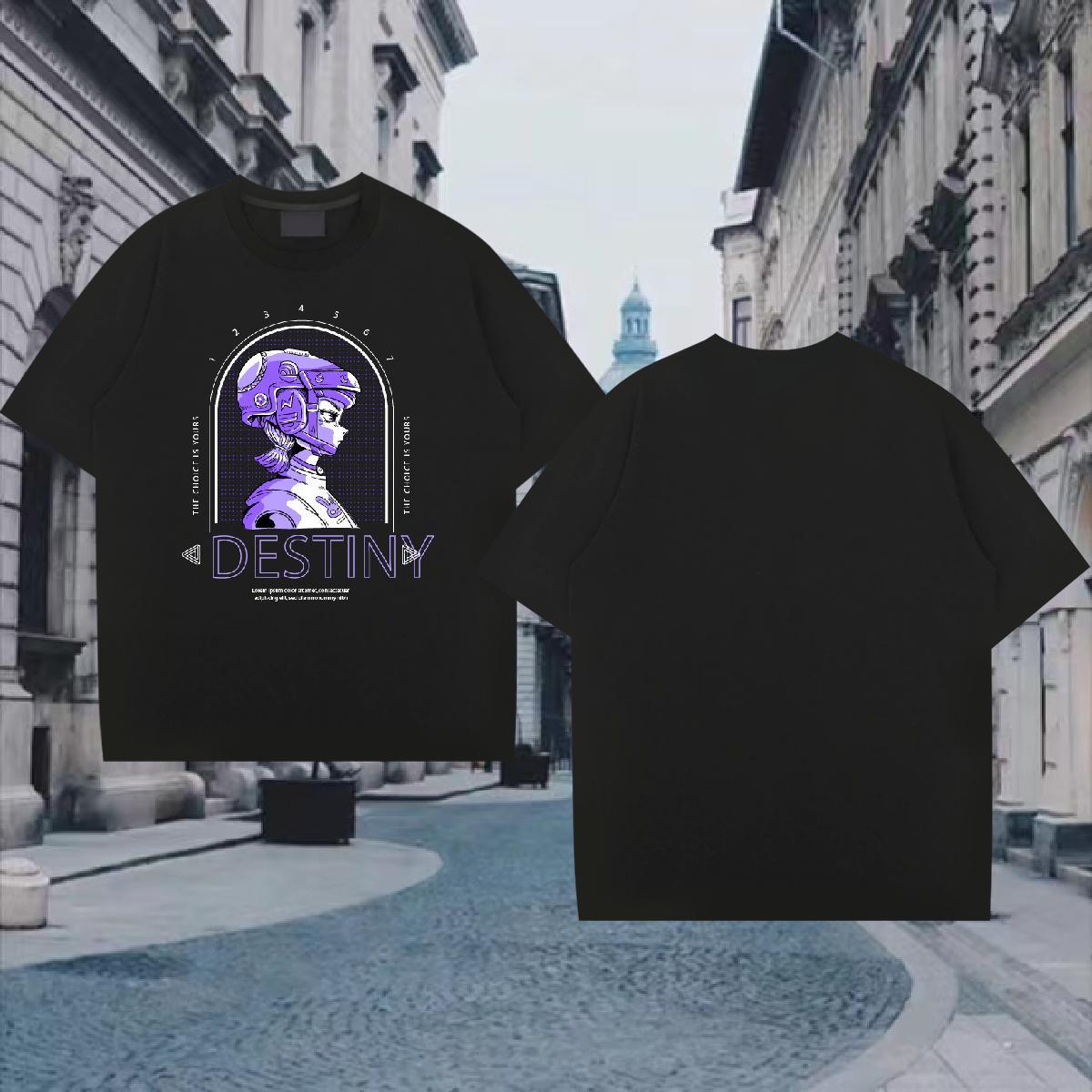 Mens T Shirts 230g Pure Cotton portrait Sports Casual Breathable Floral Print Men Tops Tees New Classic Tshirts