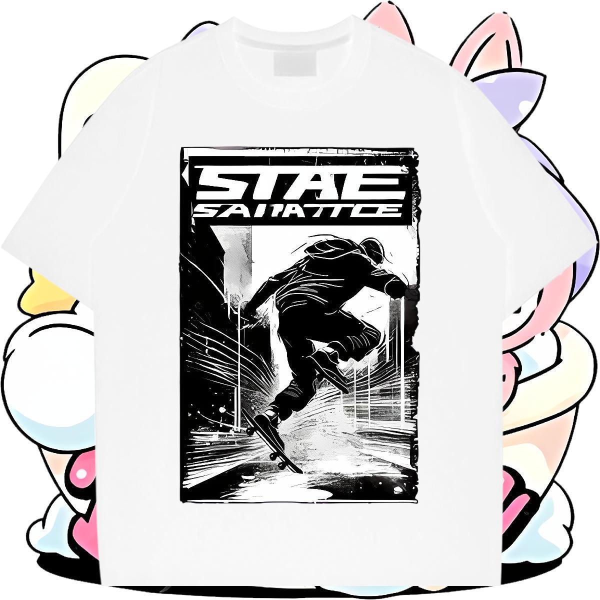 Designer Men Tees 230g 100% Cotton Street Casual character Cartoon Print Breathable Short Sleeve Brand Mens T Shirts Tops