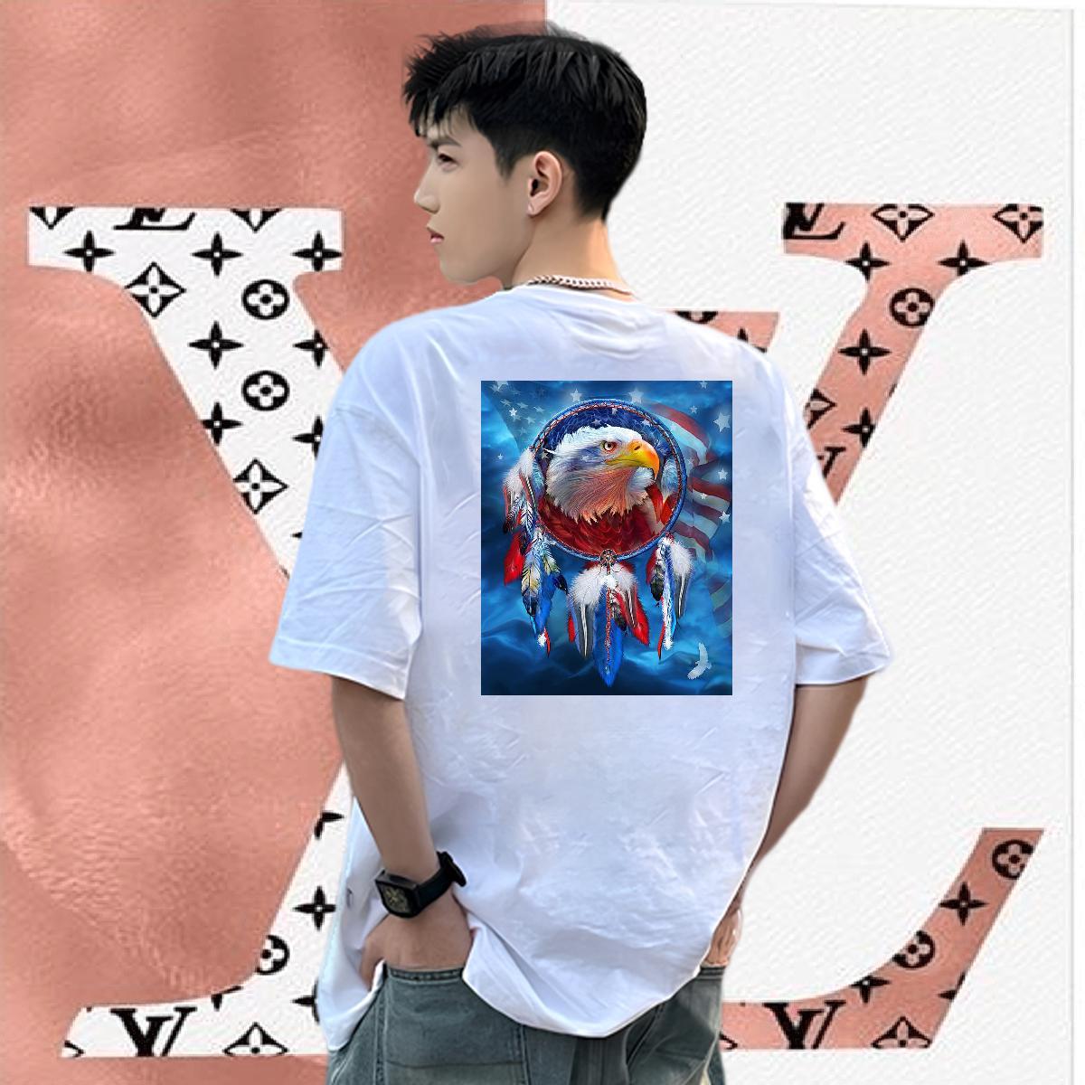New Arrival T-Shirts 230g 100% Cotton eagle High Street Hip Hop Tops Tees Short Sleeve O-Neck High Quality Tshirts Customized