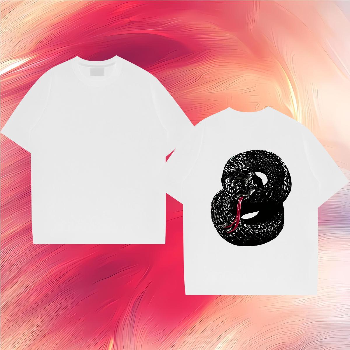 Designer T Shirts Men 100% Cotton 230g snake Hip Hop Street Tops O Neck Short Sleeves Classic Men Tshirts Custom Printing