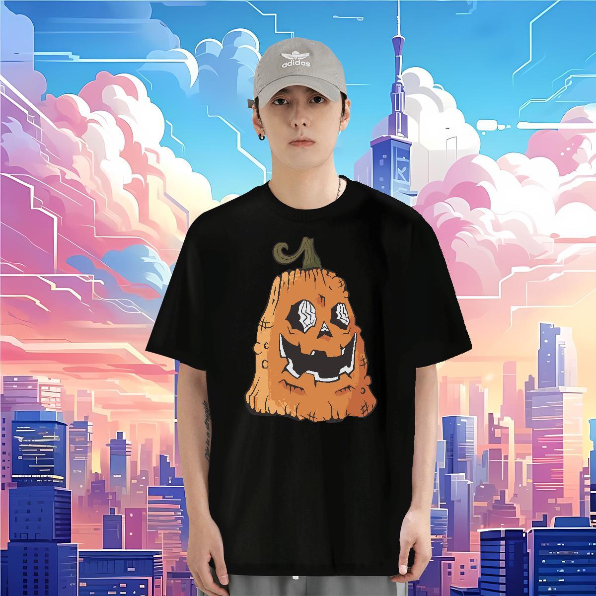 Men T Shirts 100% Cotton 230g Halloween Home Outdoor Breathable Crew Neck Anime Men Clothes T-Shirt DIY Customized Comfortable Tshirts