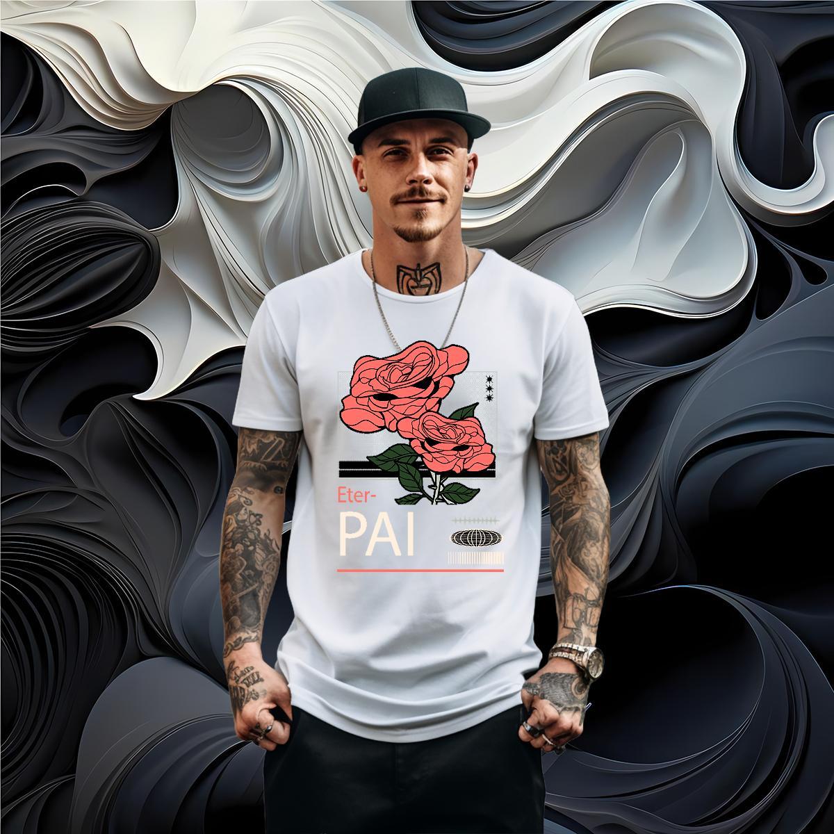 2024 Designer T Shirts Men 230g 100% Cotton flower Beach Tshirts O Neck Short Sleeves Cool Men Tees Custom Print Oversized