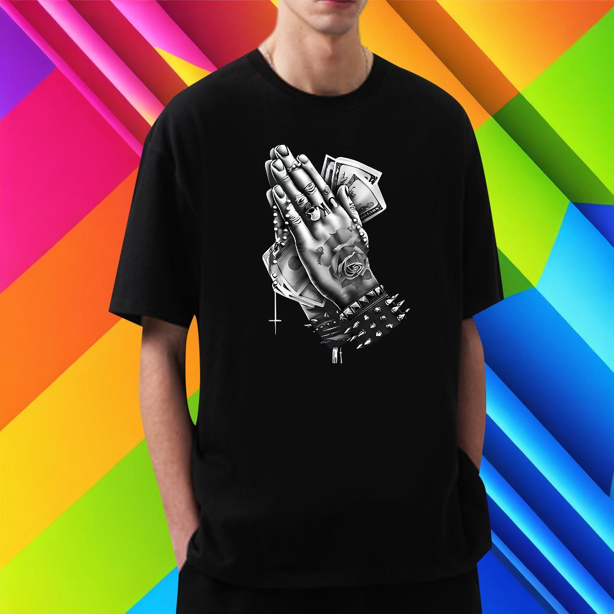 Mens T Shirts 230g Cotton hands High Street Hip Hop Breathable Soft Custom Cartoon Couples T Shirts Fashion Unisex Wear