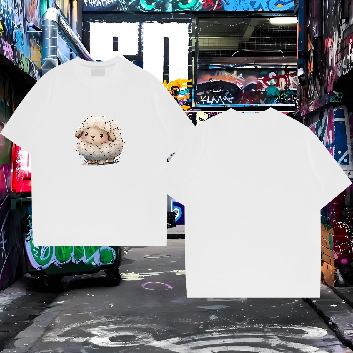 Fashion Design T Shirts Men 230g Cotton Sports Casual Tee Shirt Crew Neck Breathable Soft Men Tees DIY Logo Oversized