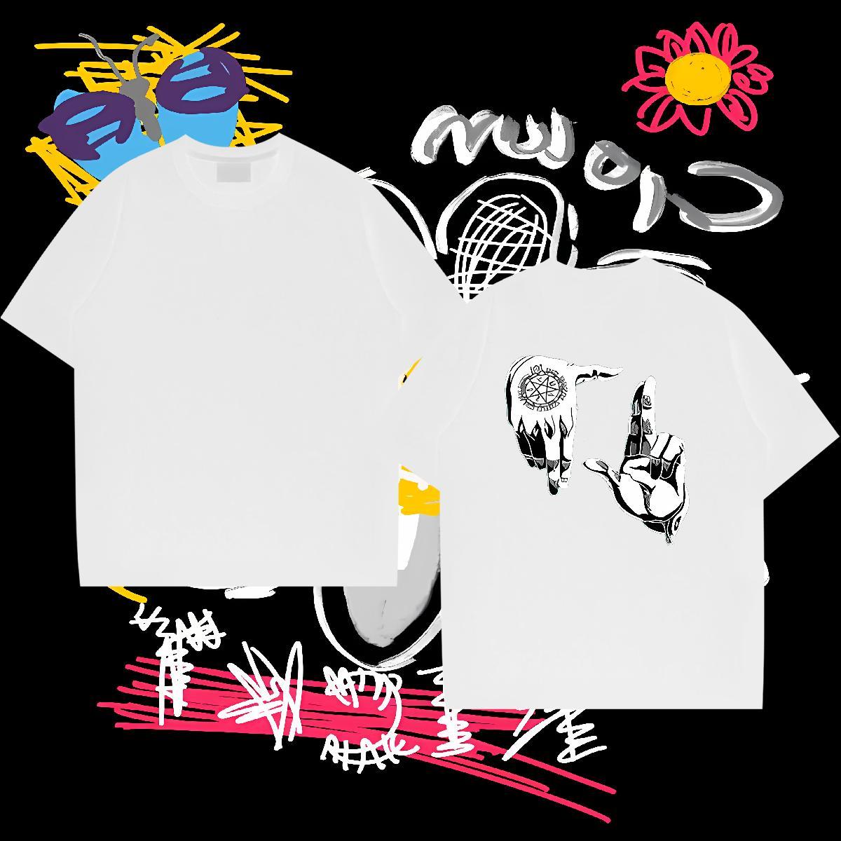 New Arrival Man T Shirts hands Tee Shirt 230g Pure Cotton Hip Hop Cool DIY Printed Breathable Soft Tshirt for Man Woman