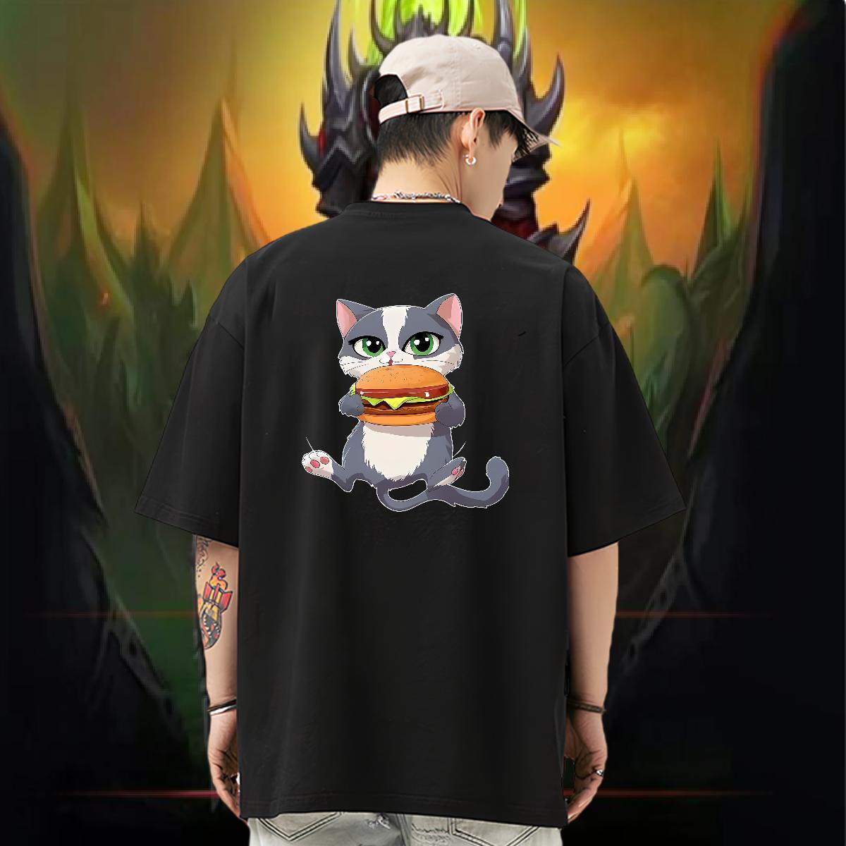 Classic Casual Men T Shirts 230g 100% Cotton Street Top Tees O Neck Short Sleeves Loose Tshirts DIY Logo Oversized