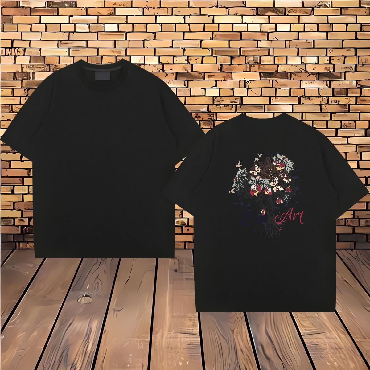 Designer Man T Shirts 230g Pure Cotton tree Beach Clothings Round Neck Short Sleeve Popular Tshirts DIY Anime