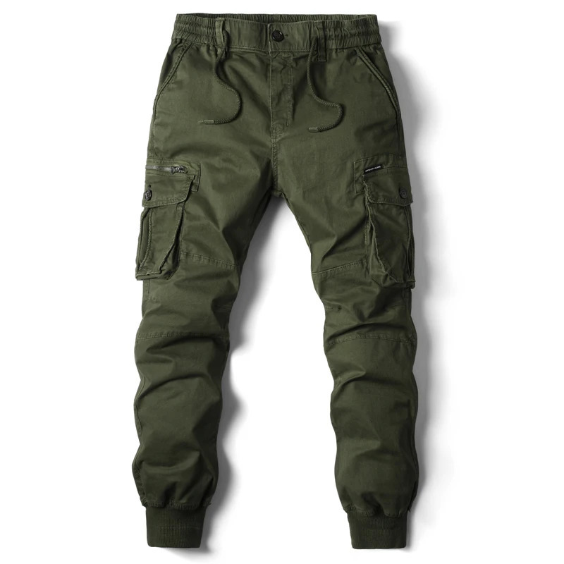Cotton Men Cargo Pants Khaki Casual Men Tactical Joggers Cargo Multi-Pocket Fashions Black Army Trousers Work Wear 240806