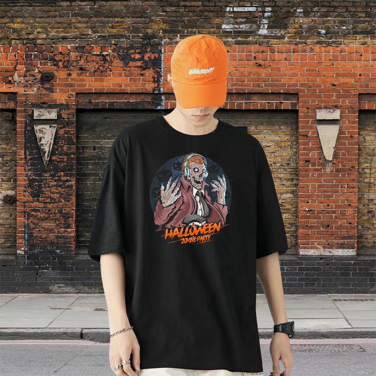 Fashion Design Men T Shirts 100% Cotton 230g monster Hip Hop Street Tees Short Sleeve O-Neck Soft Men Tshirts Cartoon Print
