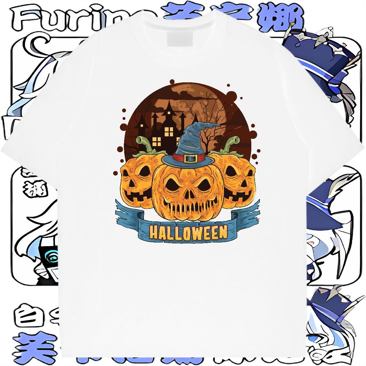 Brand T Shirt For Man 230g Pure Cotton Halloween Spring Summer Clothes Breathable Short Sleeve Soft Couples T Shirts Oversized 4XL