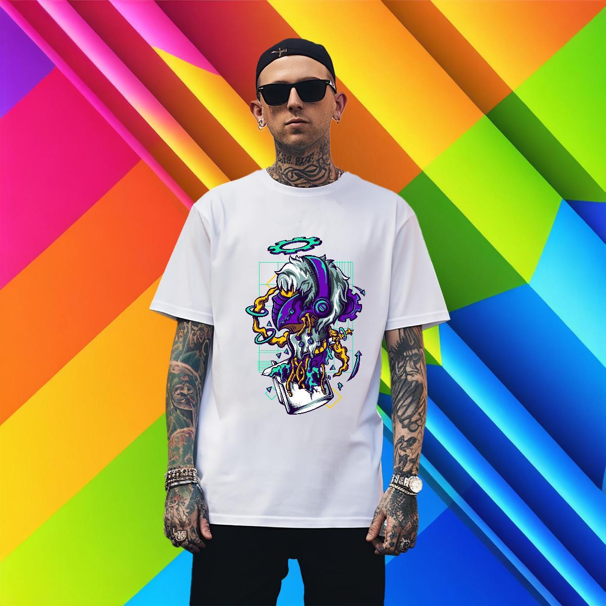 Cool Men Clothes T-Shirt 230g 100% Cotton Sport ET Customized Print Round Neck Short Sleeve 2024 DIY T-Shirts for Men Top Tees