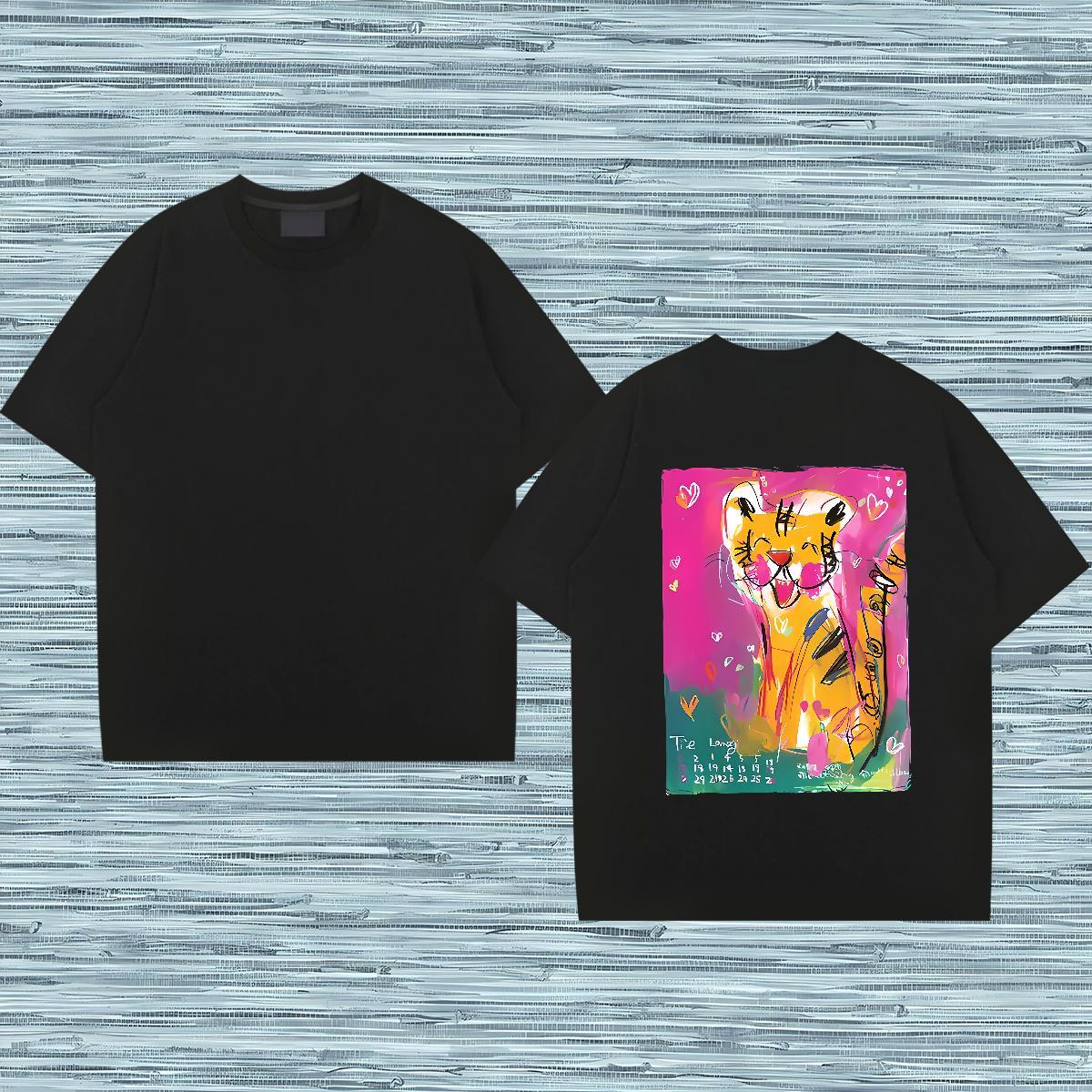 Factory Direct Man T Shirts 230g Cotton tiger Home Outdoor Tees Pure Cotton Comfortable Men Tees DIY Logo Oversized