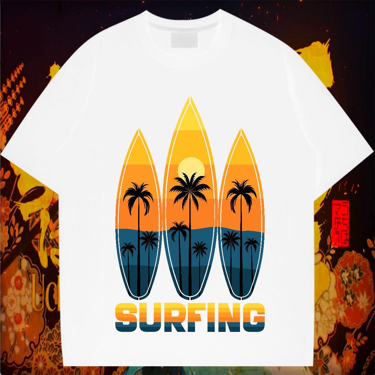 New Arrival Men T Shirts 230g Pure Cotton tree Summer Casual Tshirts Breathable Short Sleeve Cool Mens Tshirts Custom Printing