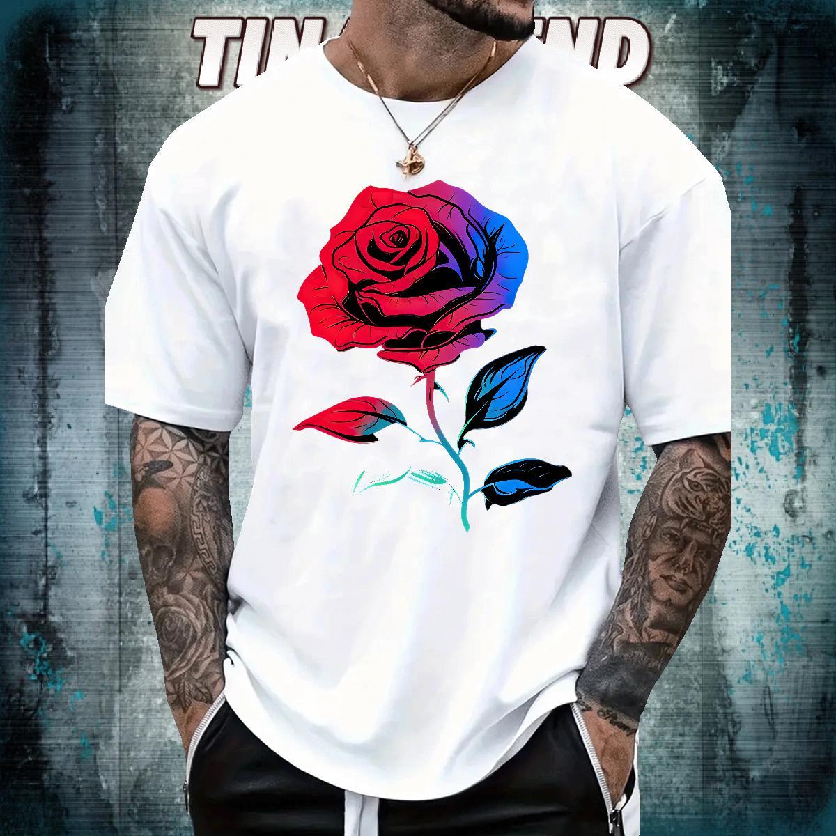 Fashion Design T-Shirts 230g 100% Cotton flower Sport Tee Shirt Short Sleeve Soft Wholesale Men Tees Custom Printing