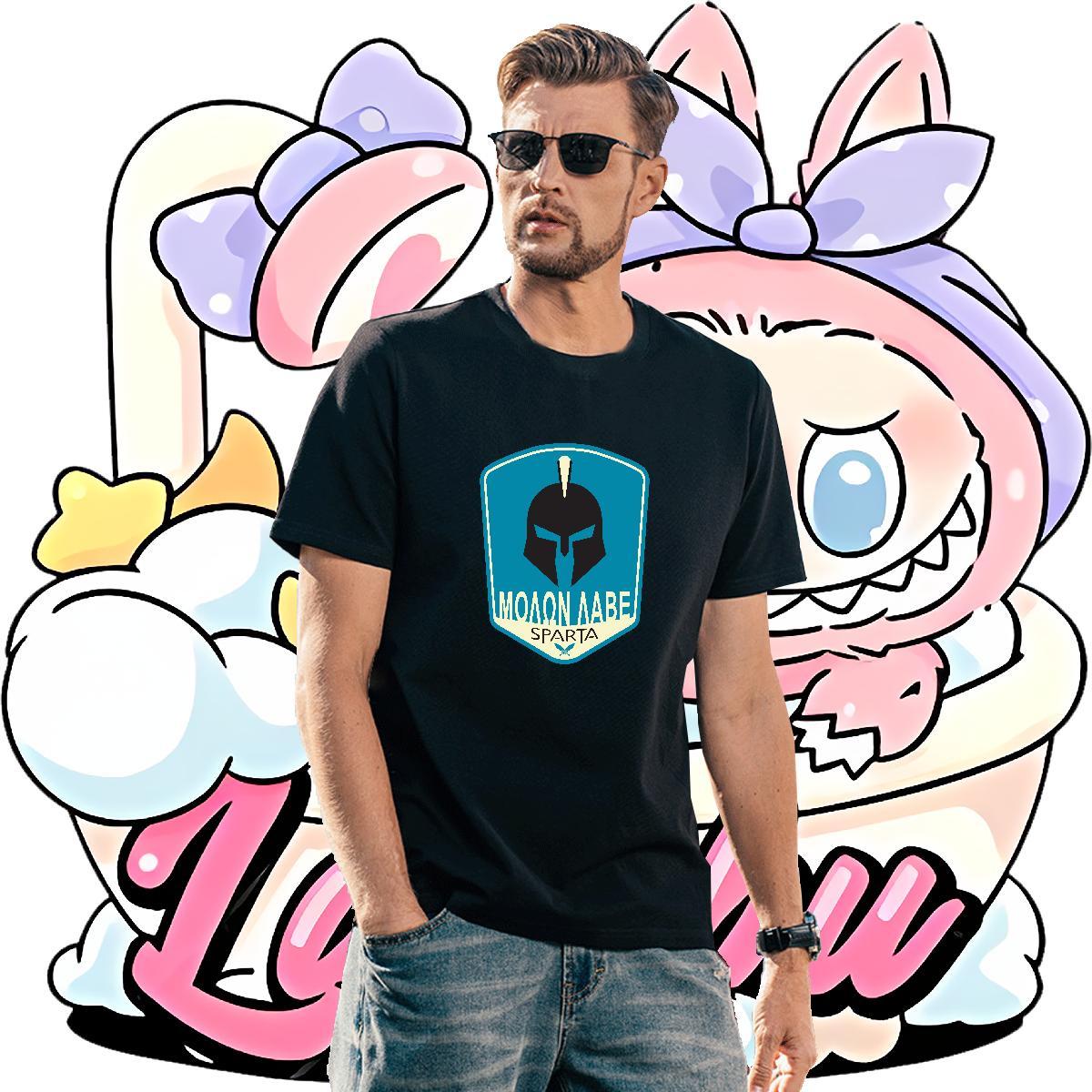 Unisex Mens Tshirts 100% Cotton 230g Casual Beach letter Floral Print Pure Cotton Fashion Men T Shirts Tee Shirt