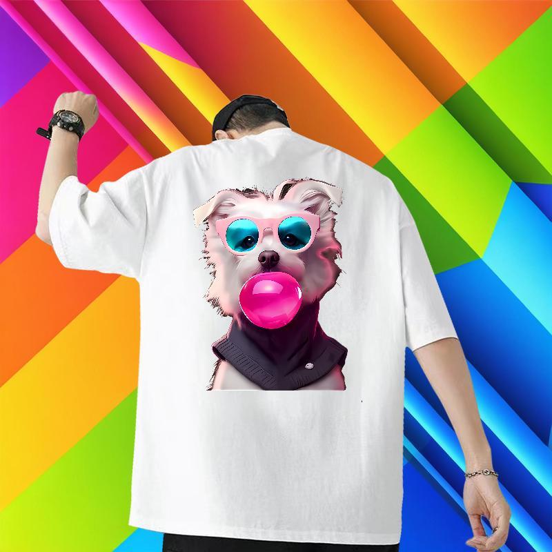DIY Customized Men T Shirts 100% Cotton 230g Street wear Hip Hop Tee Shirt Breathable Crew Neck Designer Couples T Shirts Cartoon Print