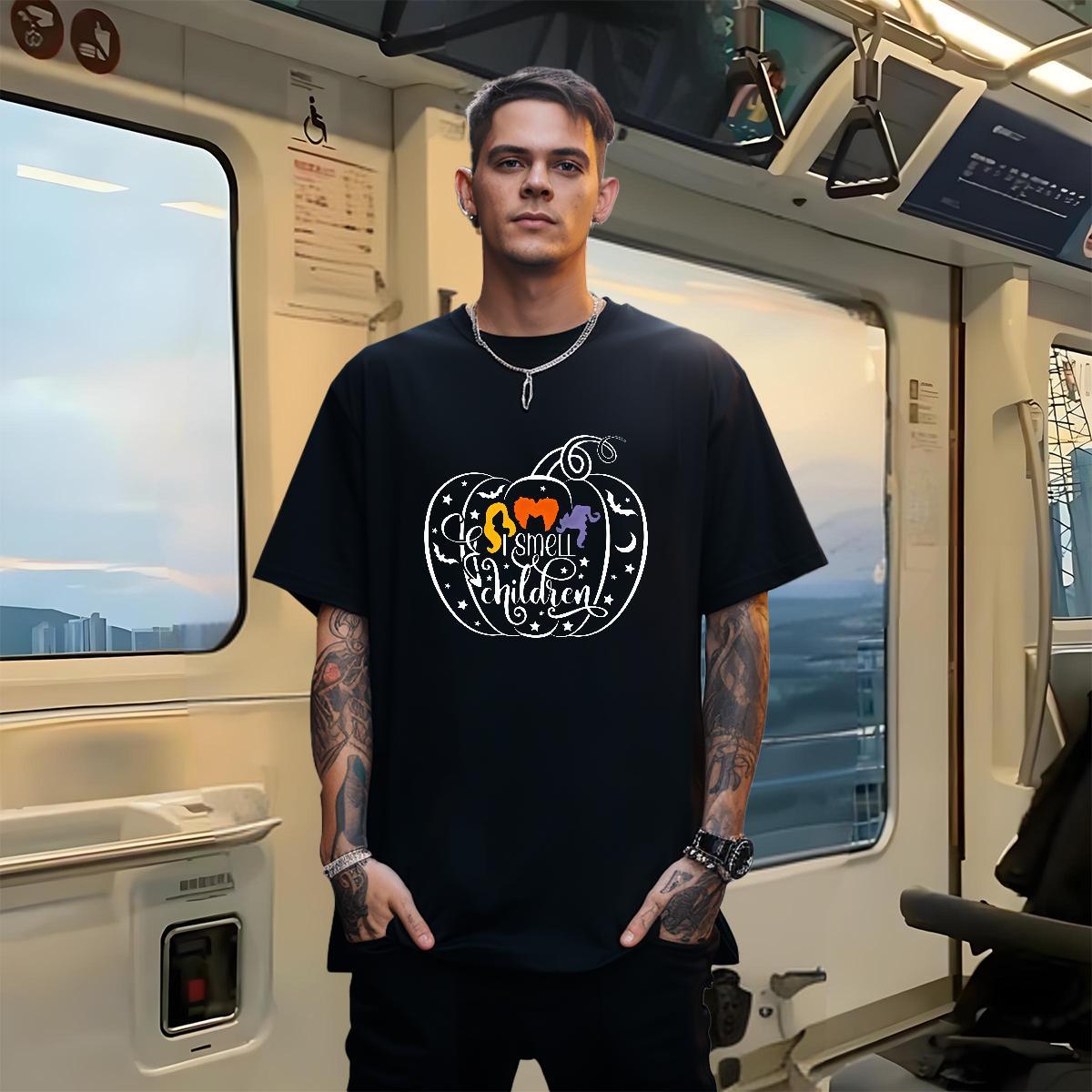 Fashion Design T-Shirts for Men 230g Cotton halloween High Street Hip Hop Wear Breathable Short Sleeve Cool Design Men Clothes T-Shirt Custom Cartoon