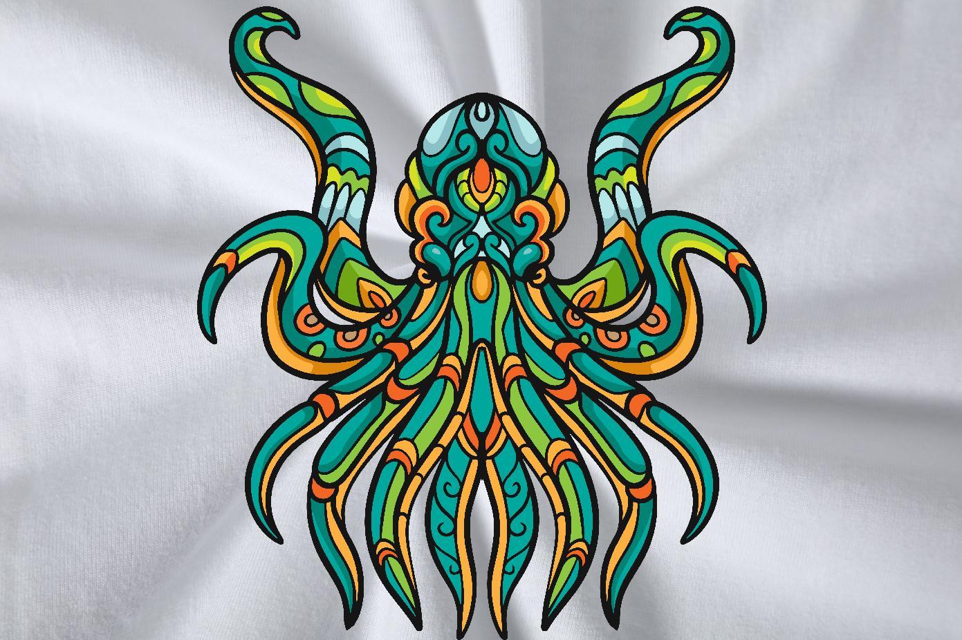 2024 Summer T-Shirts 230g 100% Cotton octopus Street Casual Tops Shirt Round Neck Short Sleeve Popular Men Tshirts Customized