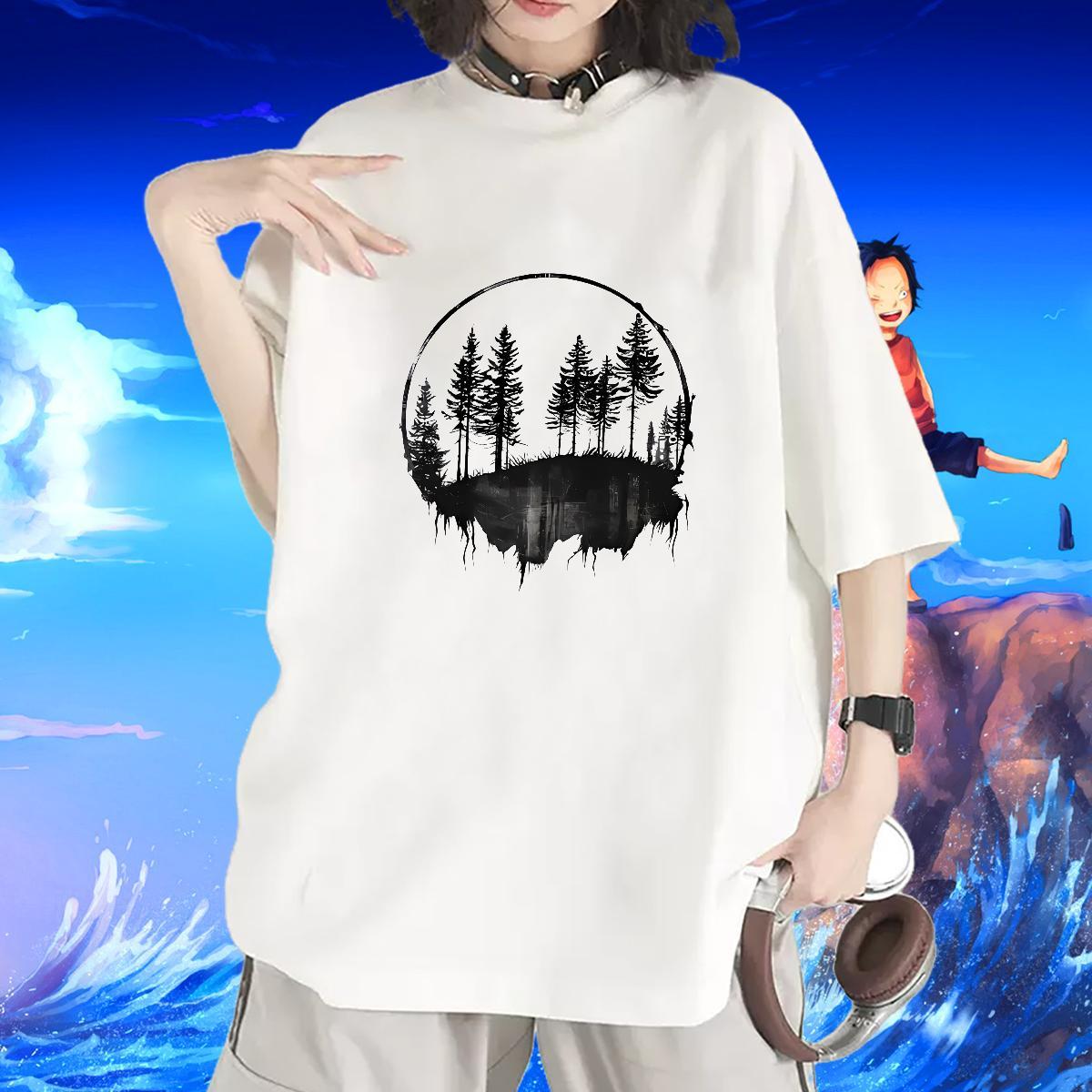 Brand T shirt Breathable Short Sleeve Womens Tshirts Custom Print Oversized tree Casual 100% Cotton 230g New Clothings