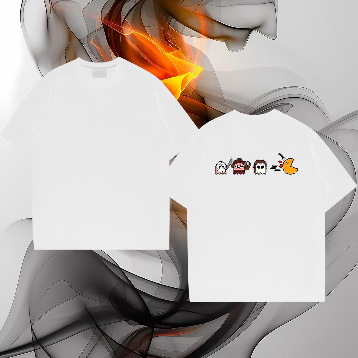 Fashion New Men T Shirts 100% Cotton 230g halloween Sports Casual Polos O Neck Short Sleeves Comfortable Men Tshirts Asian Size